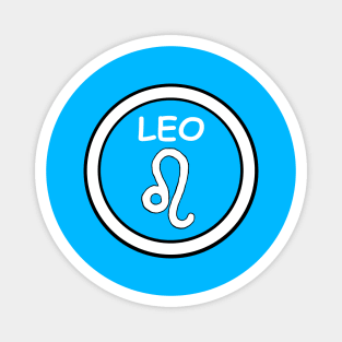 Leo, white circle, transparent background Magnet